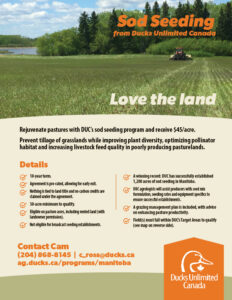 front cover of pamphlet for Ducks Unlimited Canada sod seeding program.