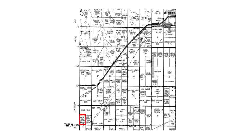 Map showing DUC land for rent in the Rural Municipality of Whitehead